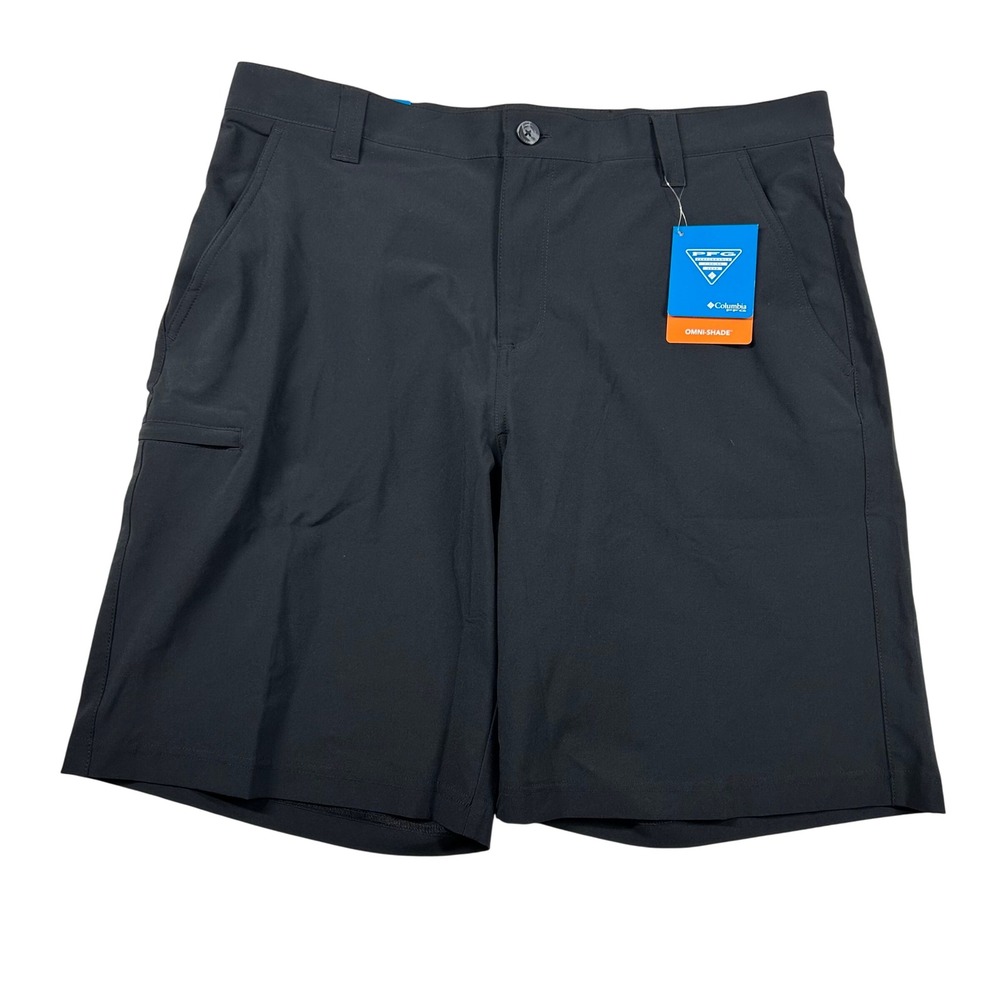 Columbia PFG Shorts Mens 36 Blood and Guts III Fishing Black Omni-Shade 10"